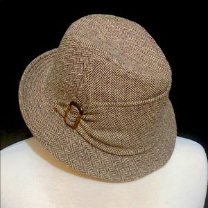 Wool Fedora in Herringbone